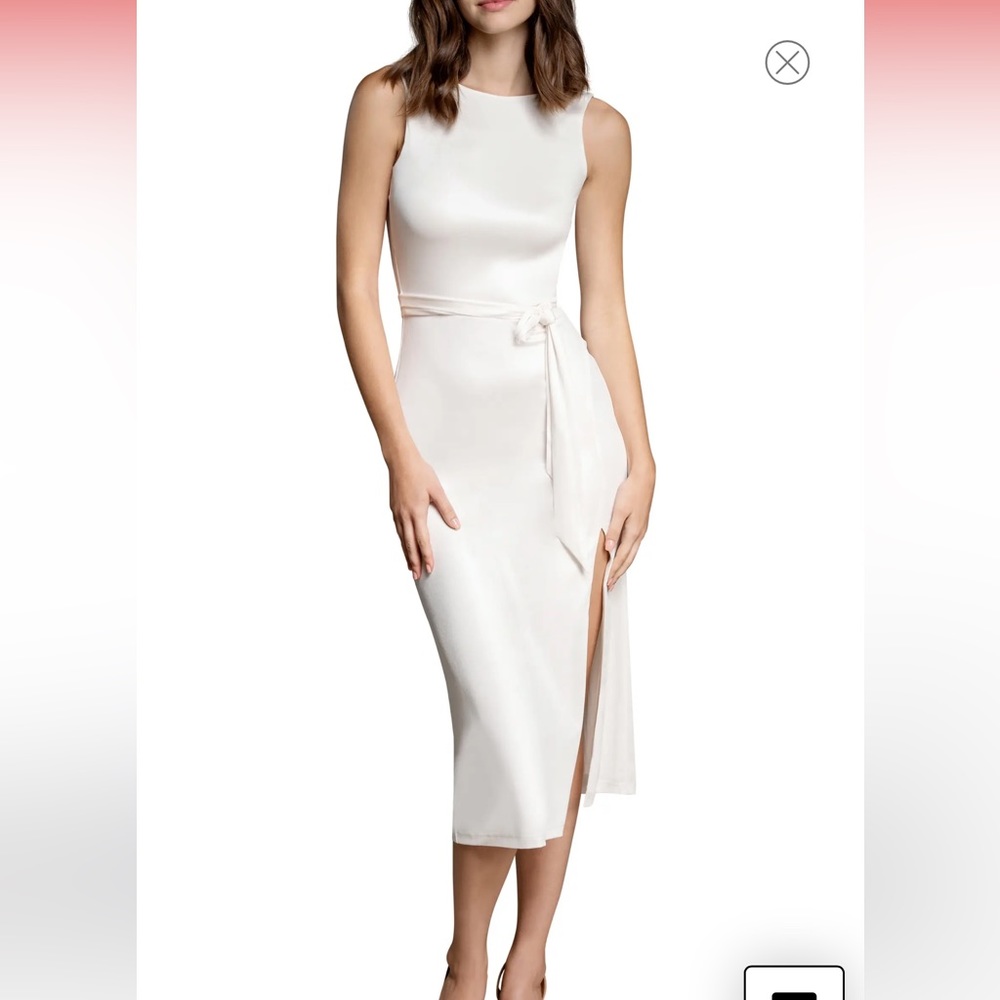 Dress The Population - Karlie Sleeveless Body-Con Midi Cocktail Dress - White